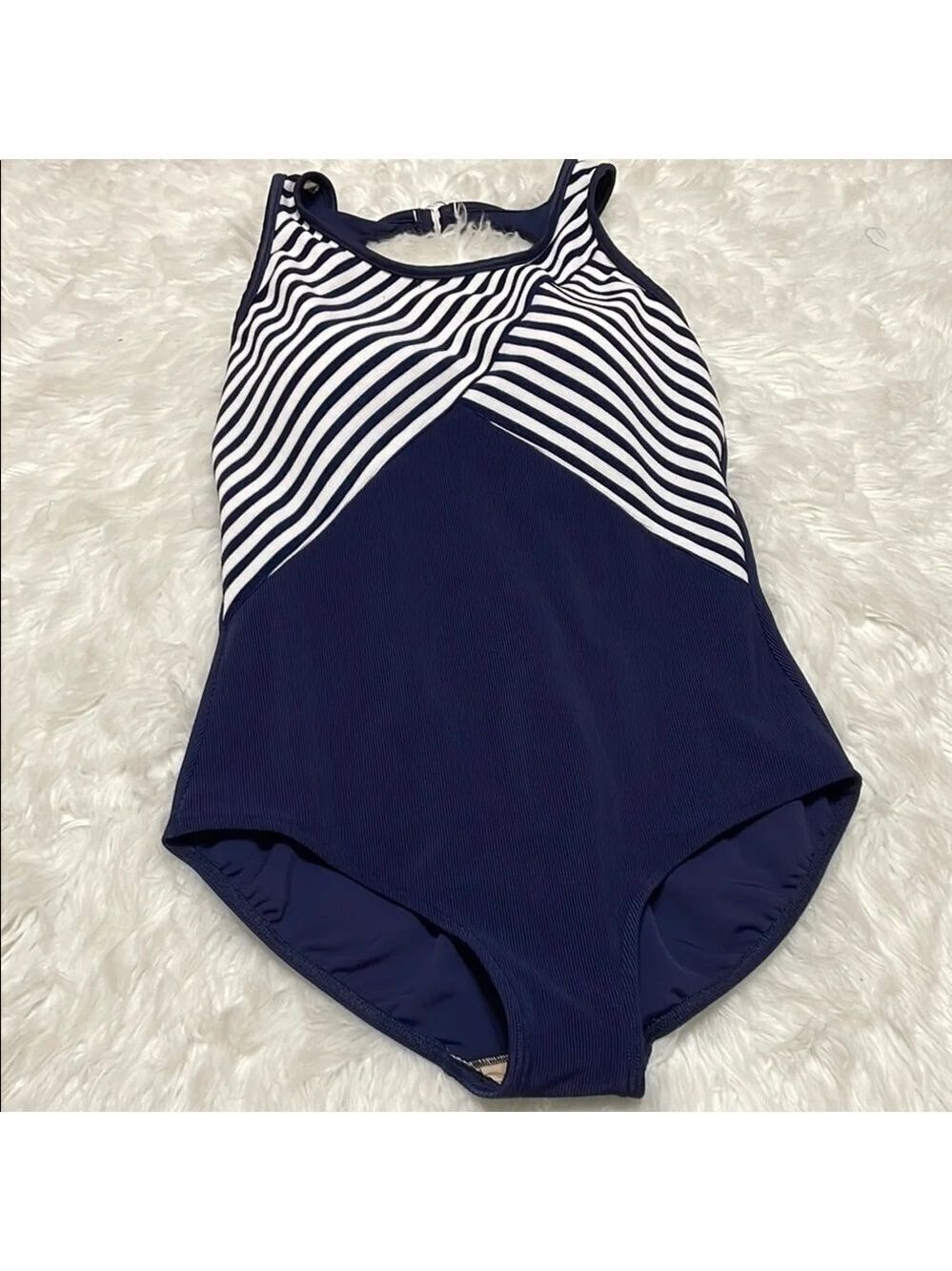 NWOT Baltex Blue and White One Piece Swimsuit Sz 18 - Picture 10 of 10